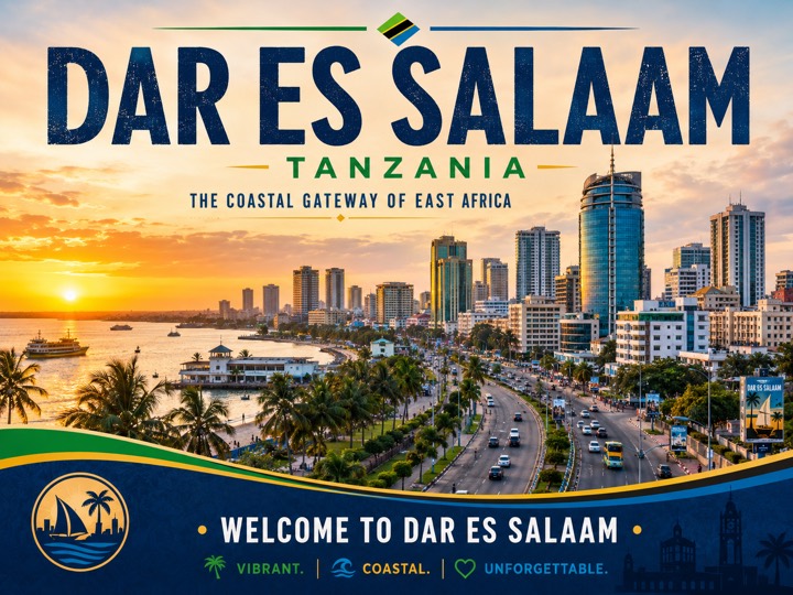 Dar es Salaam waterfront at sunset, Tanzania